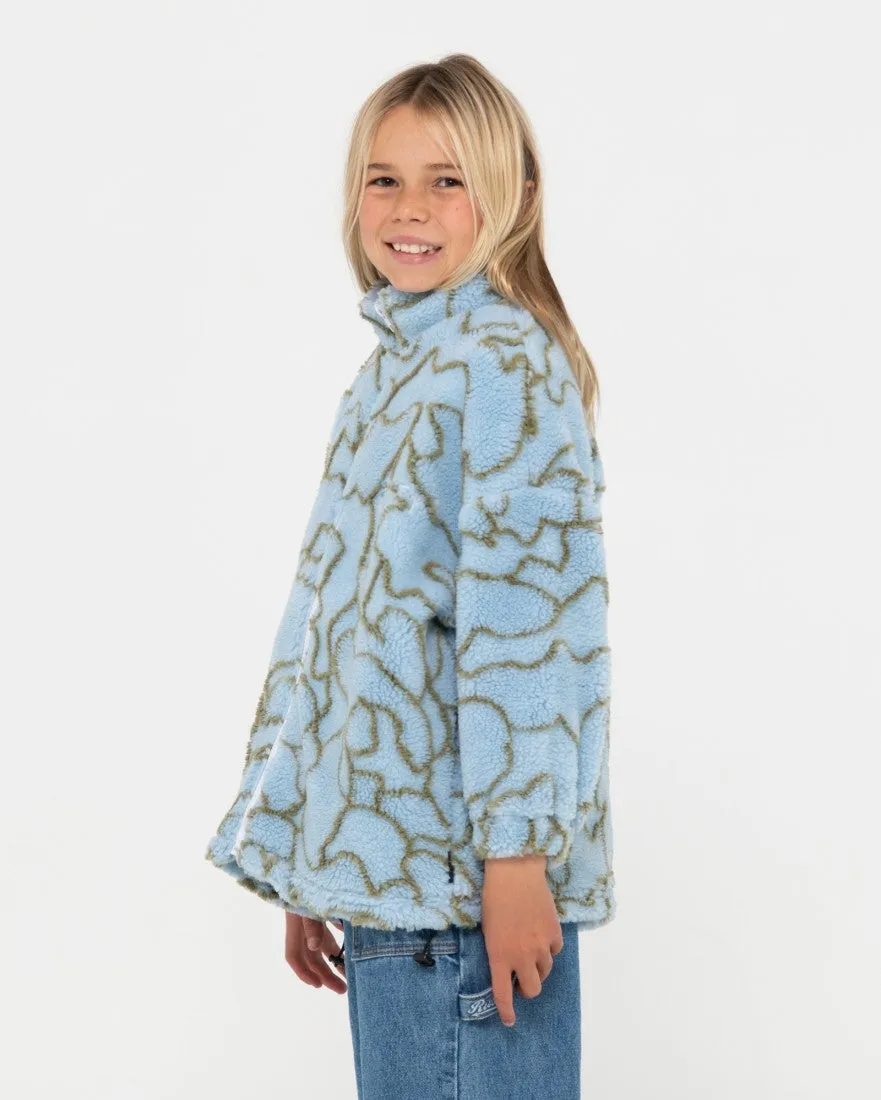 Low Tides Zip Through Sherpa Fleece Girl