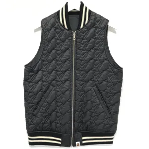 [M] A Bathing Ape Bape Sta Quilted Reversible Vest Black