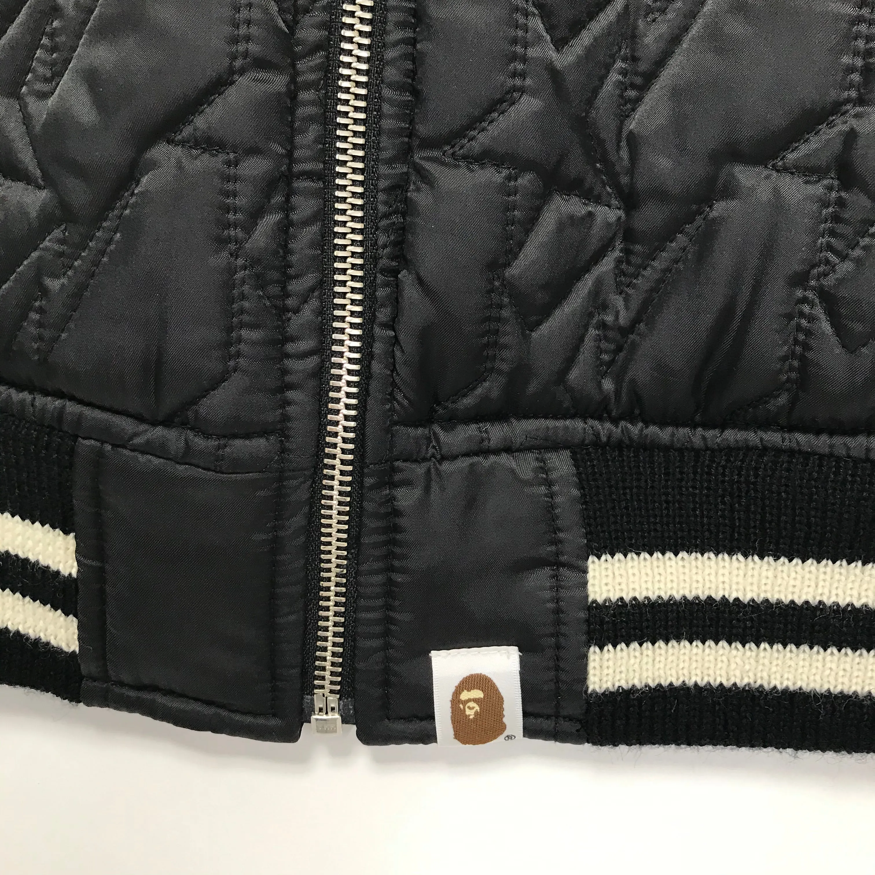 [M] A Bathing Ape Bape Sta Quilted Reversible Vest Black