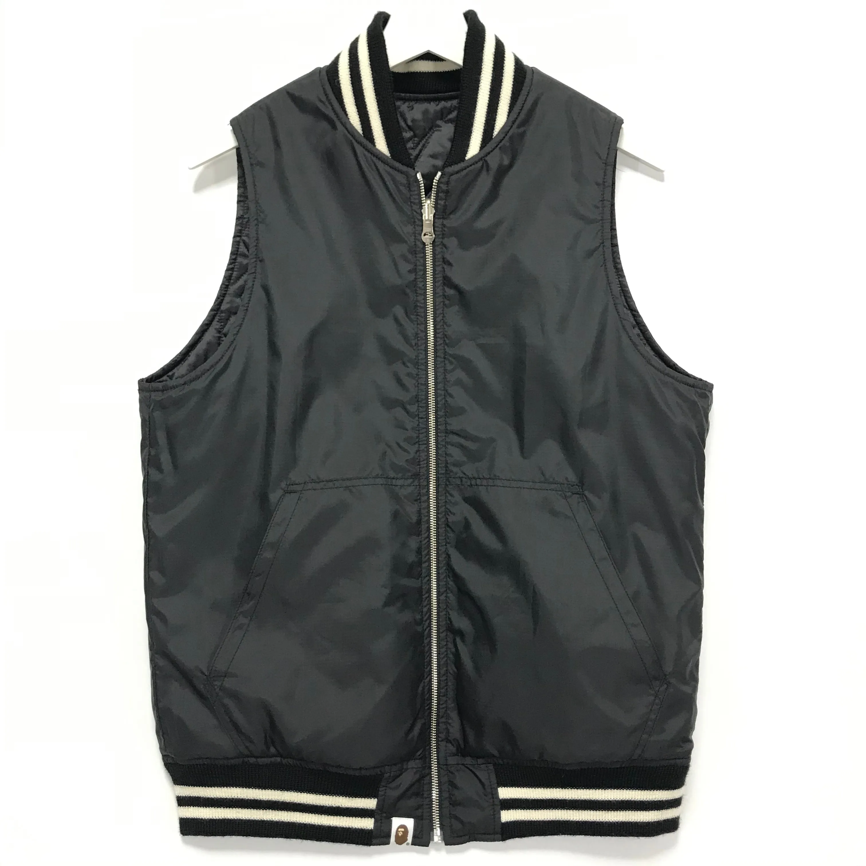 [M] A Bathing Ape Bape Sta Quilted Reversible Vest Black
