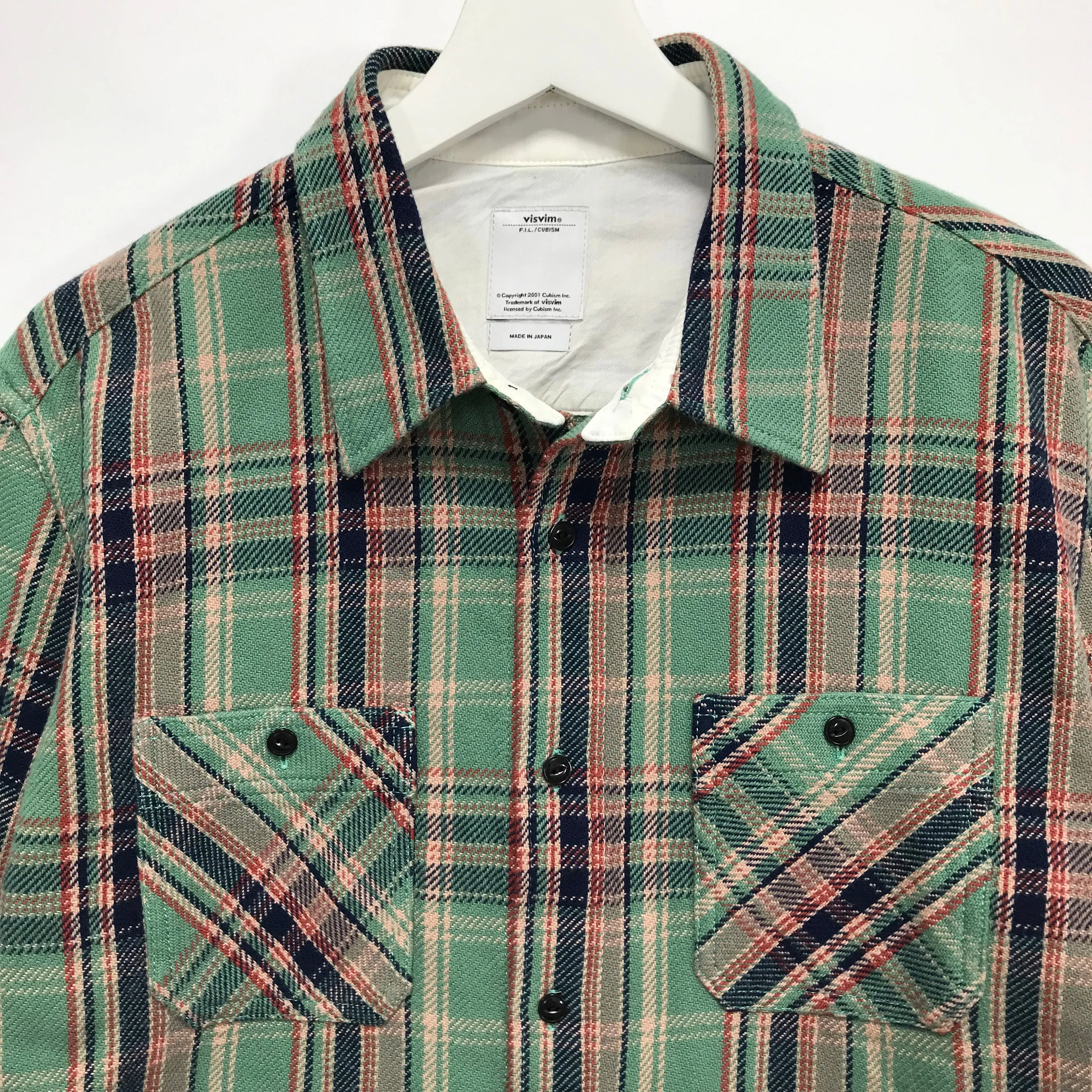 [M] Visvim 10AW Black Elk Flannel Shirt L/S Green