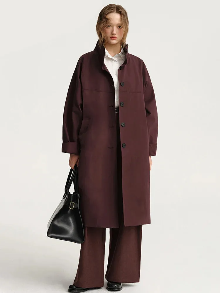 MADELIN – Women’s Solid Casual Trench Coat