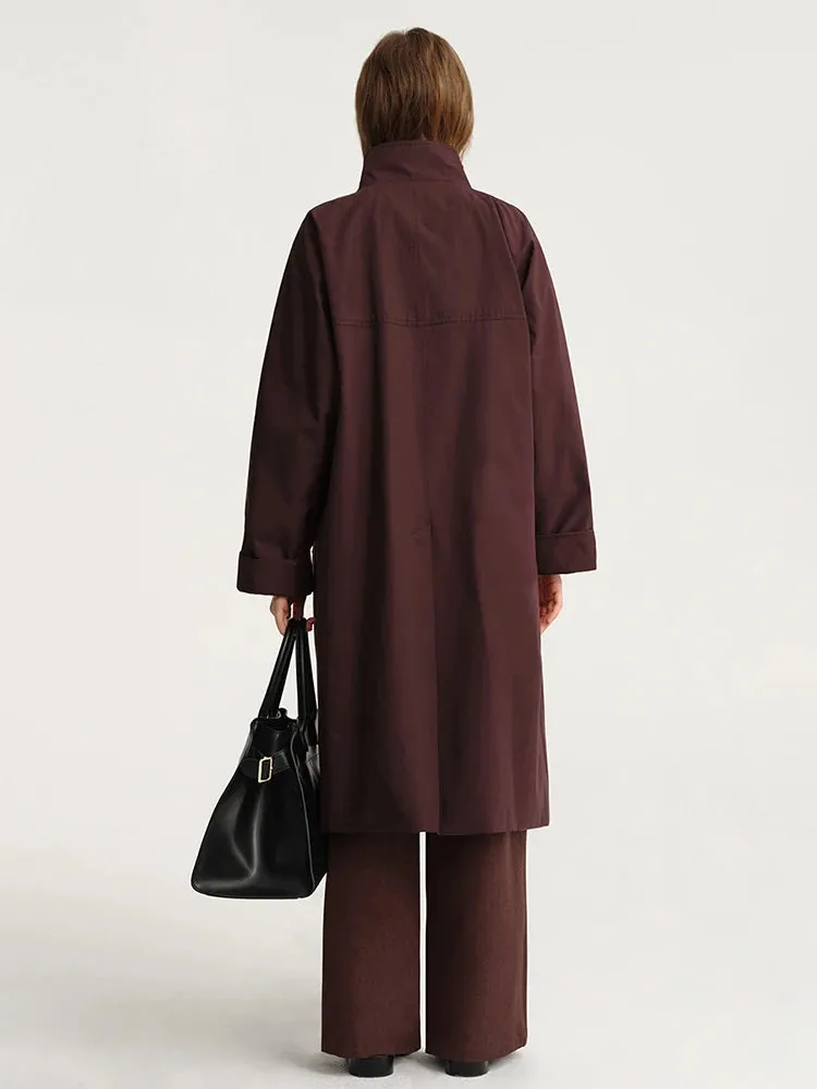 MADELIN – Women’s Solid Casual Trench Coat
