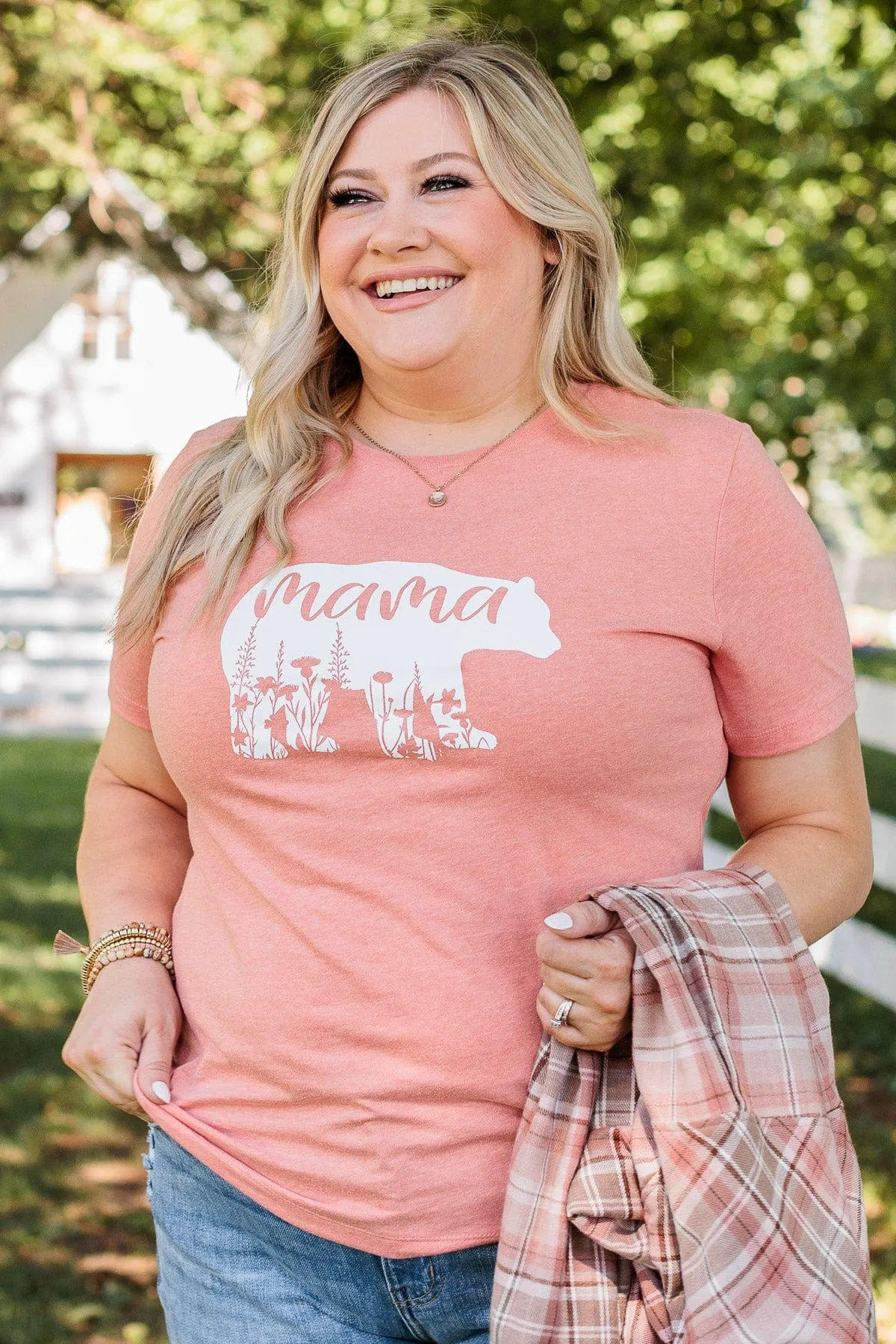 Magical "Mama" Bear Graphic Tee- Peach