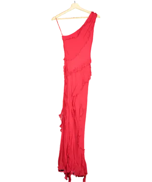 MANGO Red Kahlo Ruffle Maxi Dress UK XS