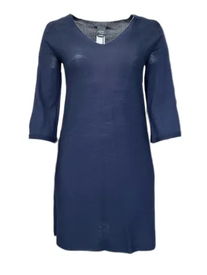 Marina Rinaldi Women's Navy Gange Knitted Sweater Dress Size S NWT