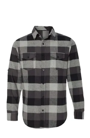 Masculine Plaid LS Grey And Black Flannel