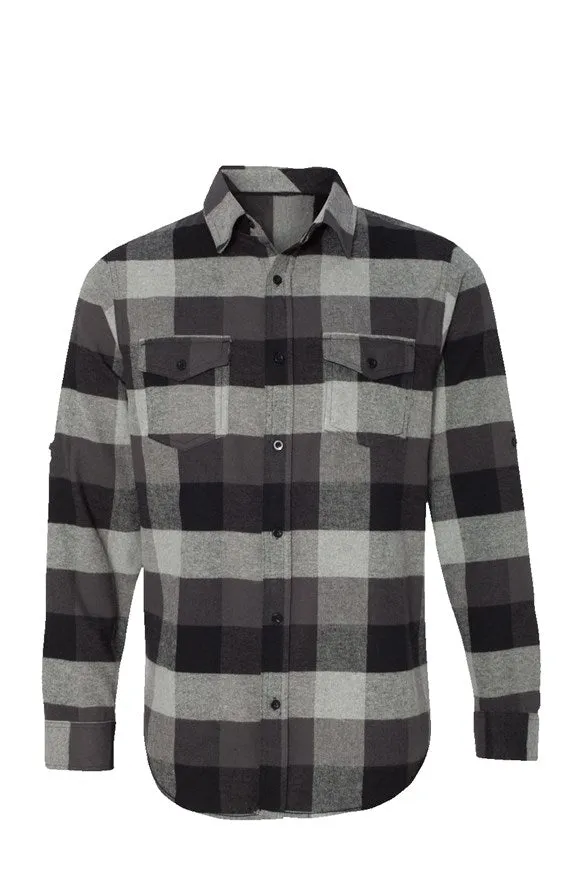 Masculine Plaid LS Grey And Black Flannel