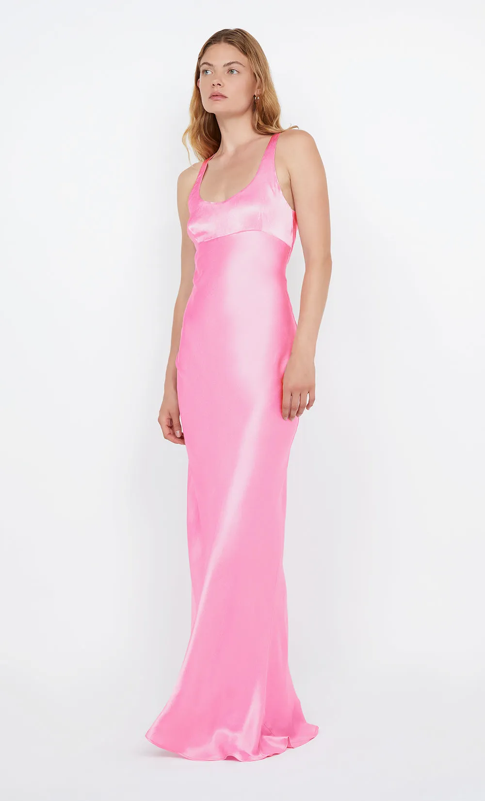 MAXINA CROSSOVER DRESS - CANDY PINK