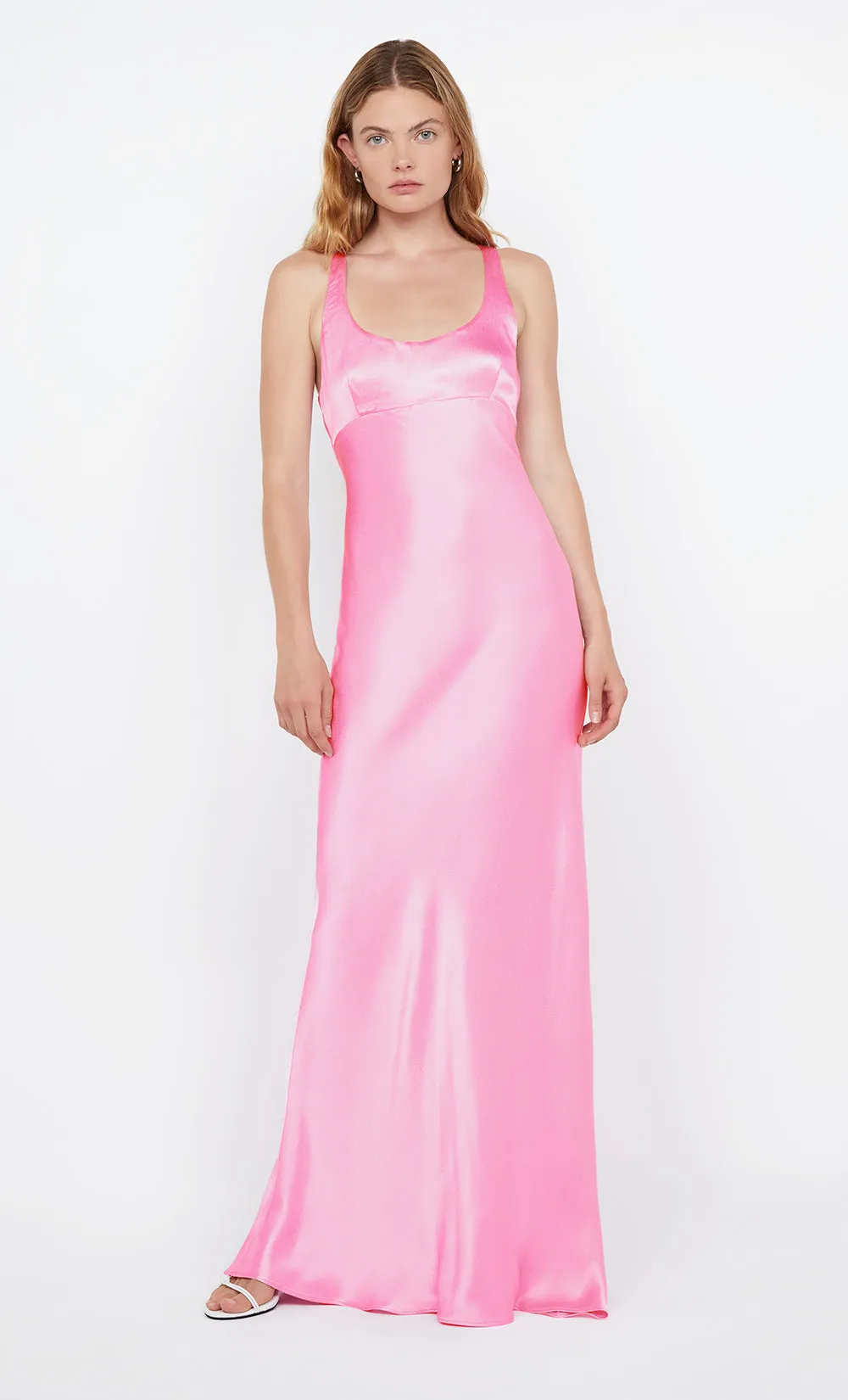 MAXINA CROSSOVER DRESS - CANDY PINK
