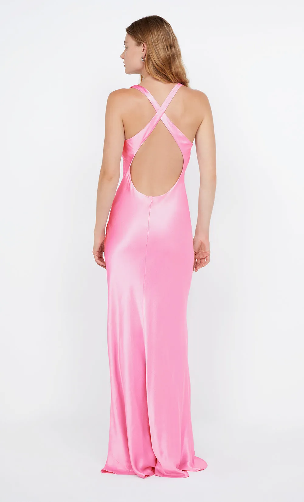 MAXINA CROSSOVER DRESS - CANDY PINK