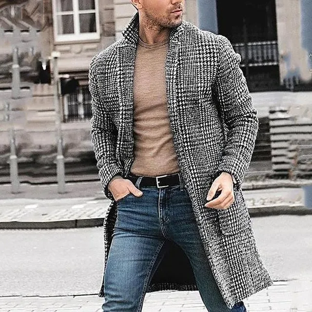 Men's Houndstooth Gentleman's Jacket Up To 3XL