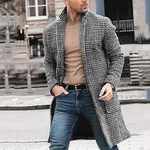 Men's Houndstooth Gentleman's Jacket Up To 3XL