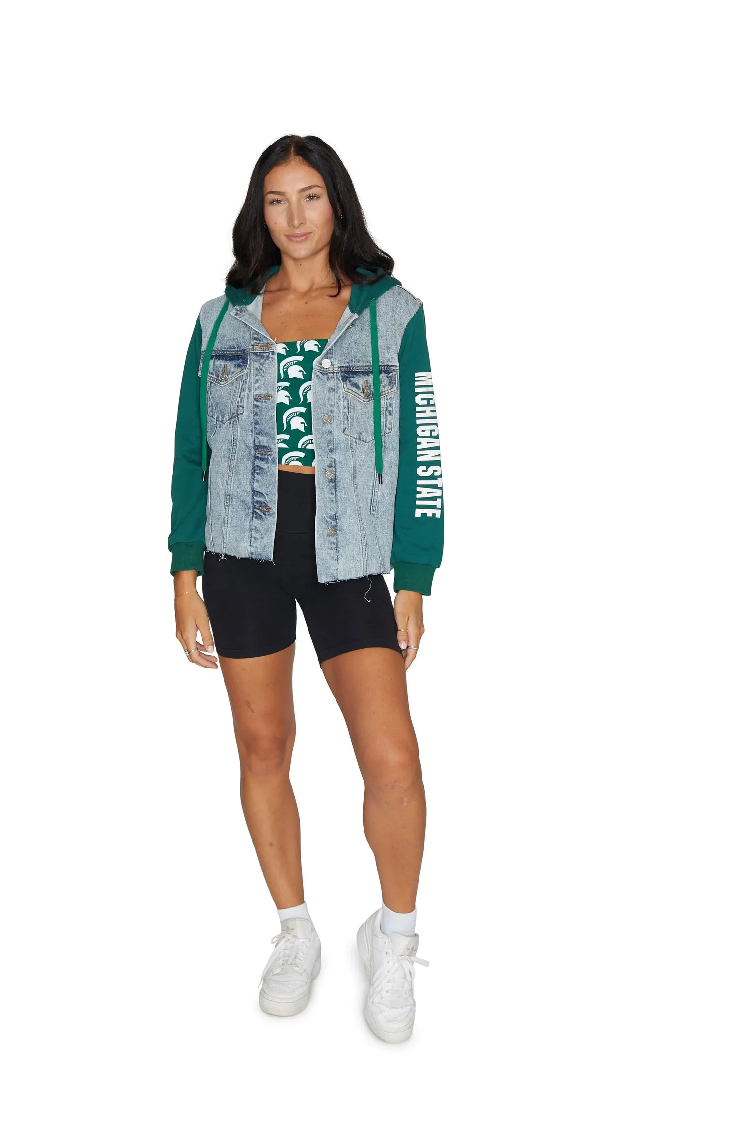 Michigan State Fleece Denim Jacket