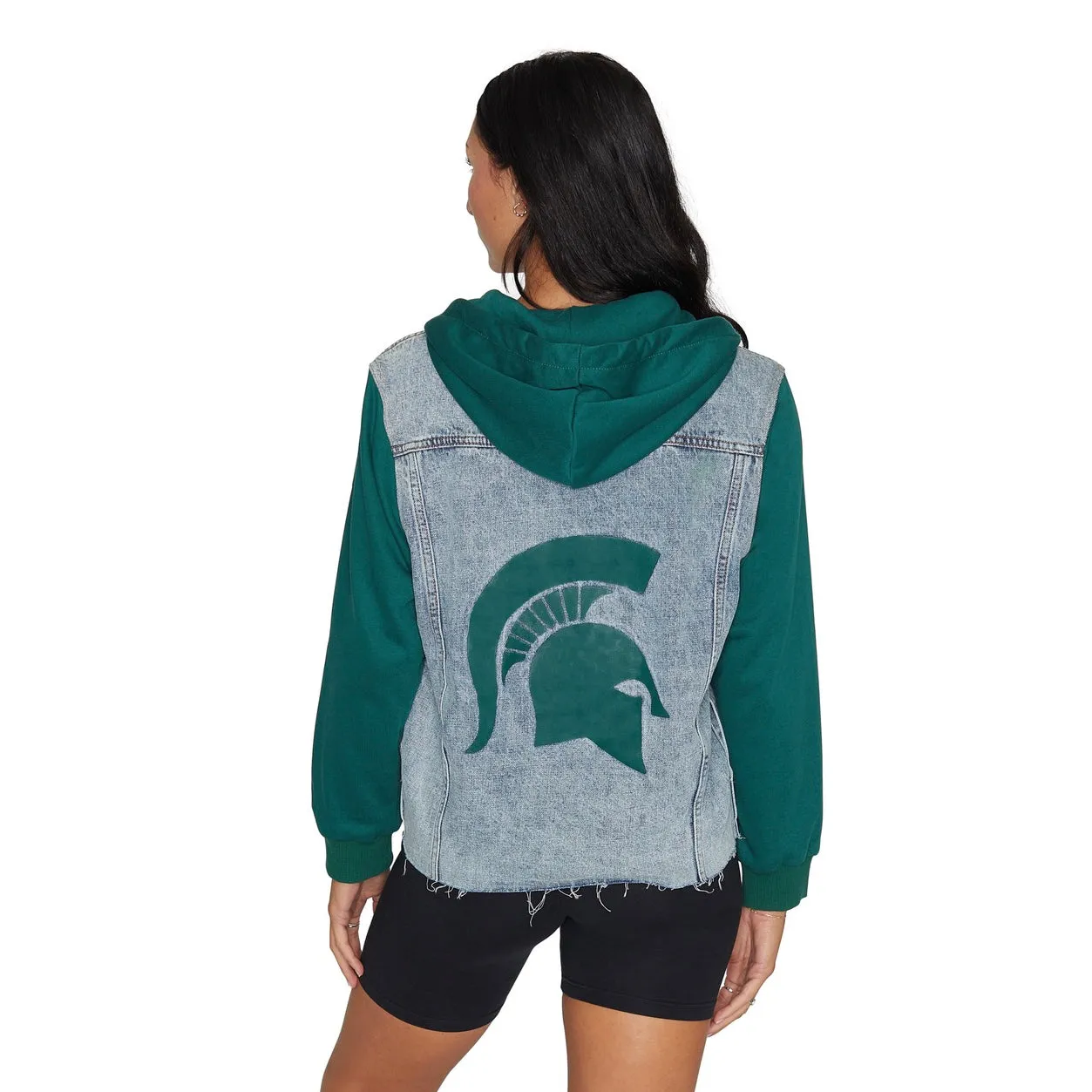 Michigan State Fleece Denim Jacket