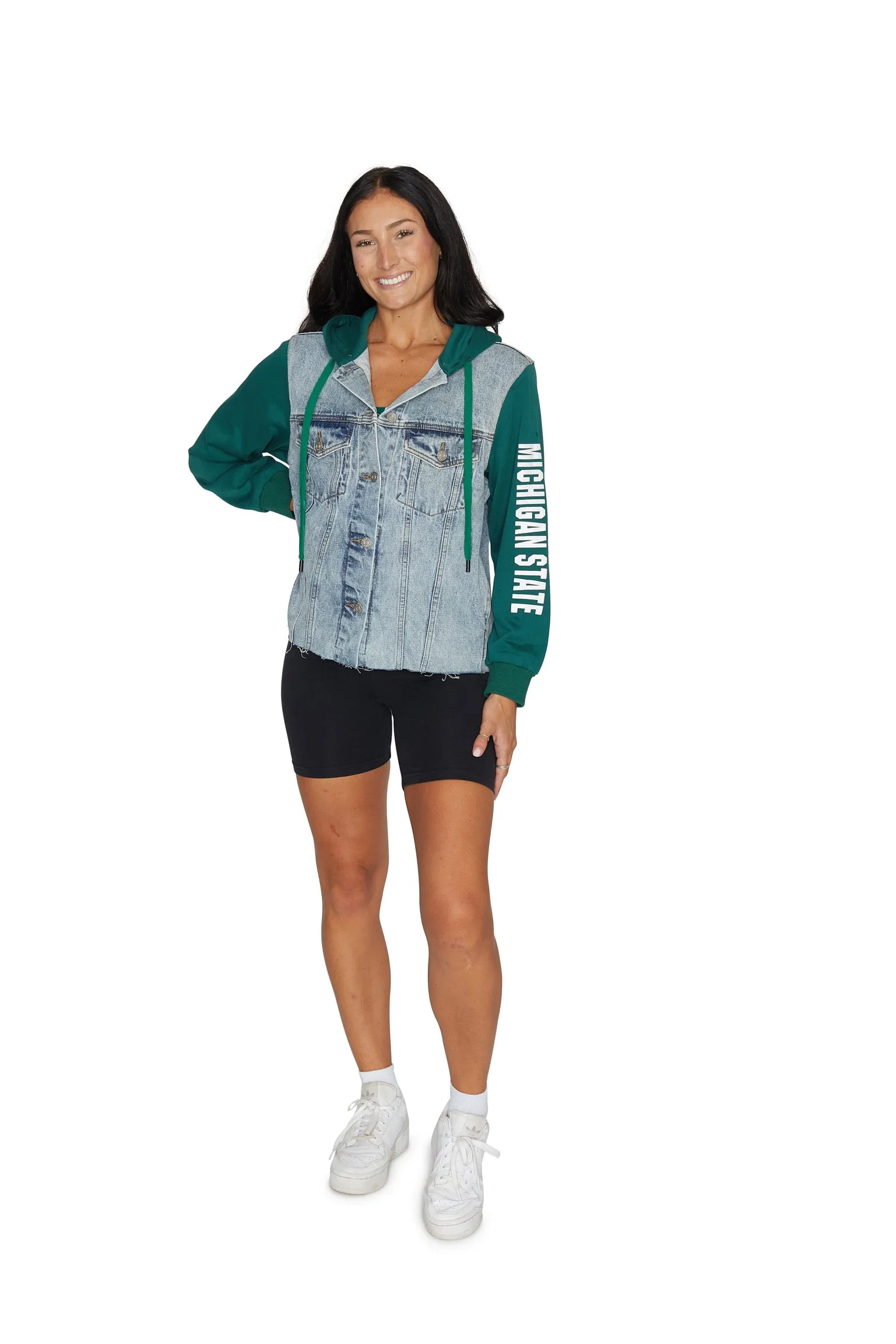 Michigan State Fleece Denim Jacket