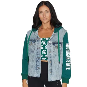 Michigan State Fleece Denim Jacket