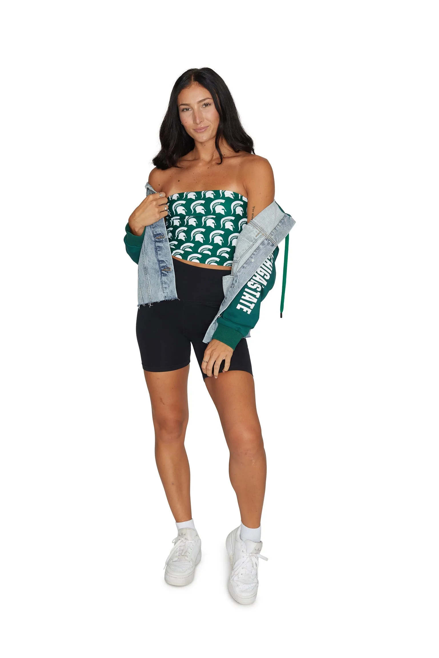 Michigan State Fleece Denim Jacket