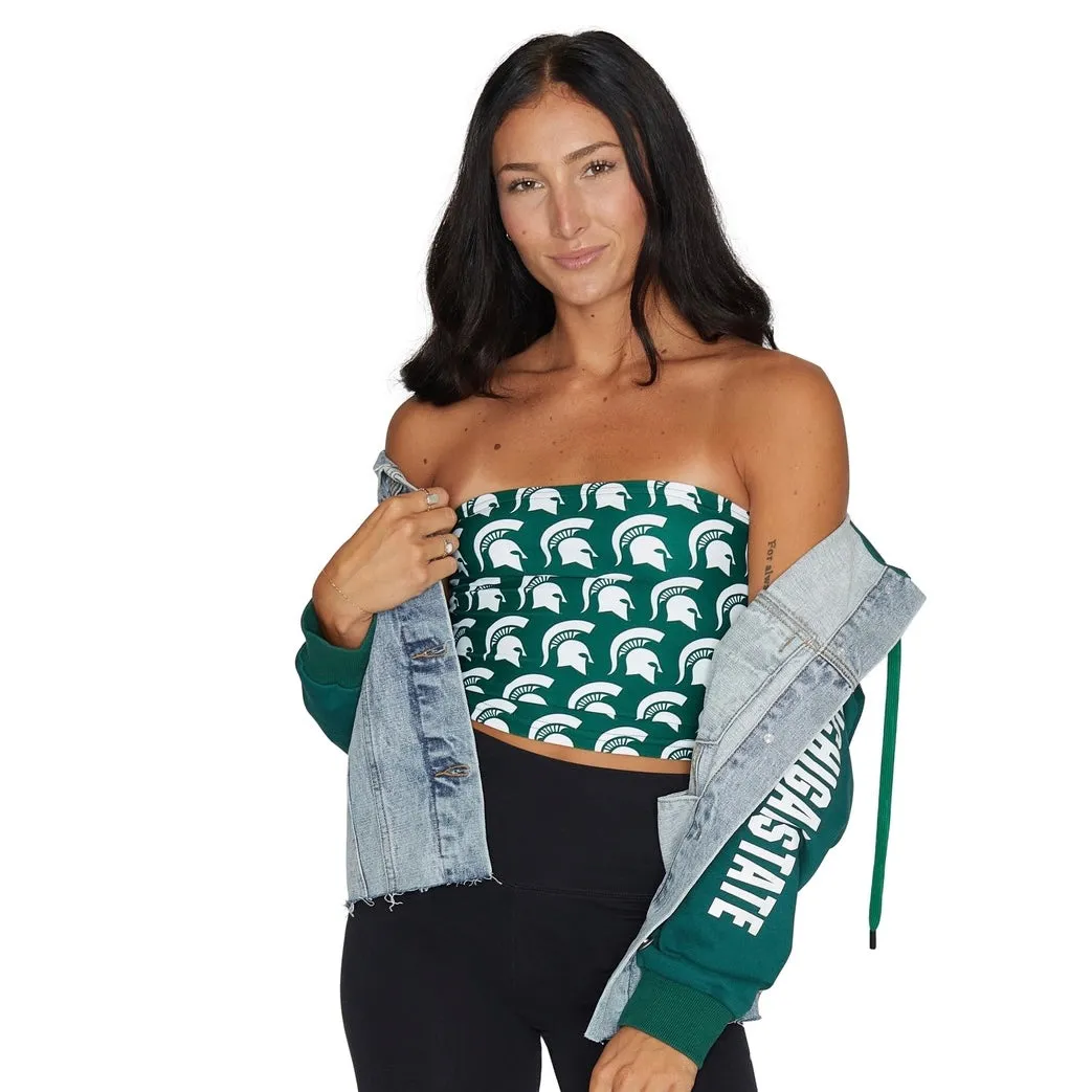 Michigan State Fleece Denim Jacket