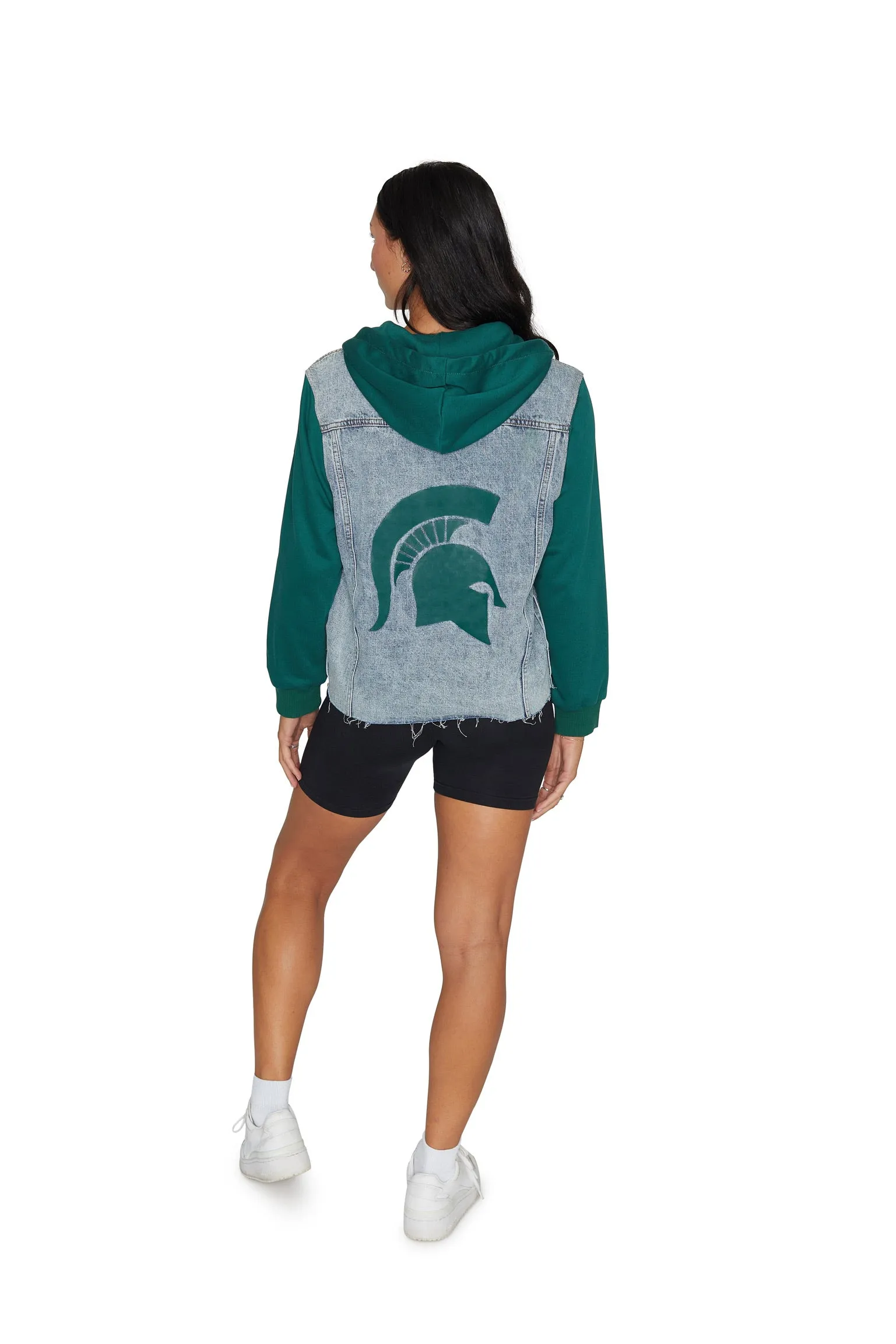 Michigan State Fleece Denim Jacket