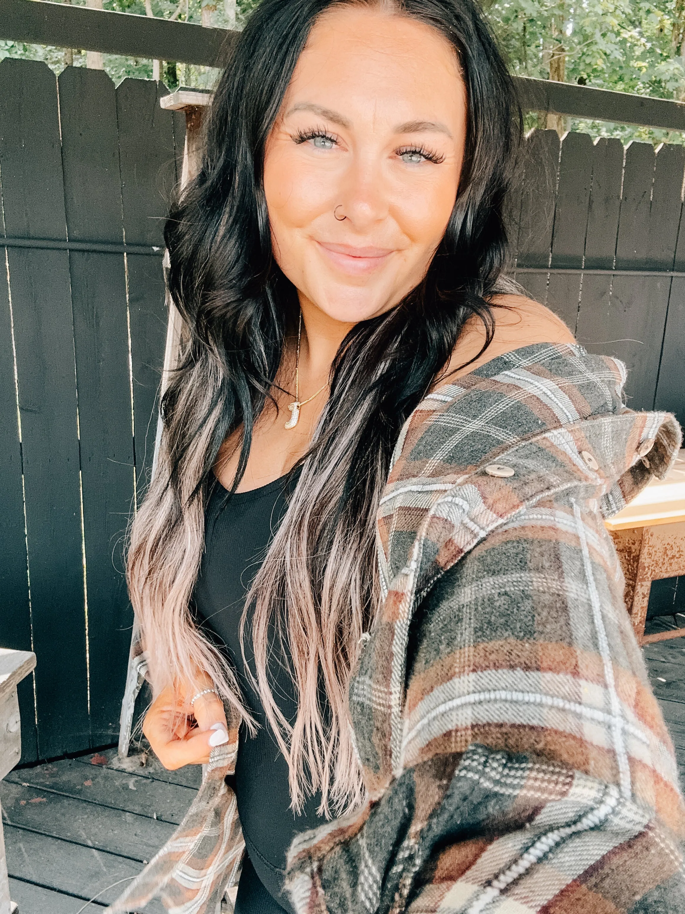 Mineral Wash Oversized Plaid Shirt