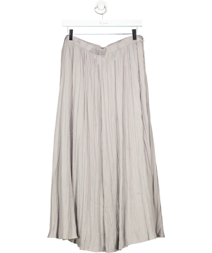 Mint Velvet Grey Crinkle Maxi Skirt UK L