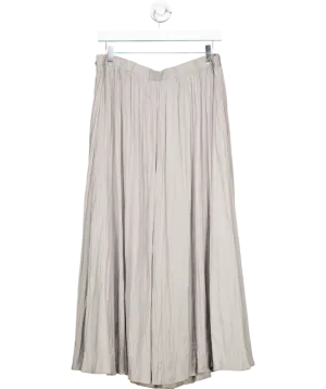 Mint Velvet Grey Crinkle Maxi Skirt UK L