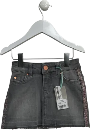 Mint Velvet Grey Glitter Trim Denim Skirt 3 Years