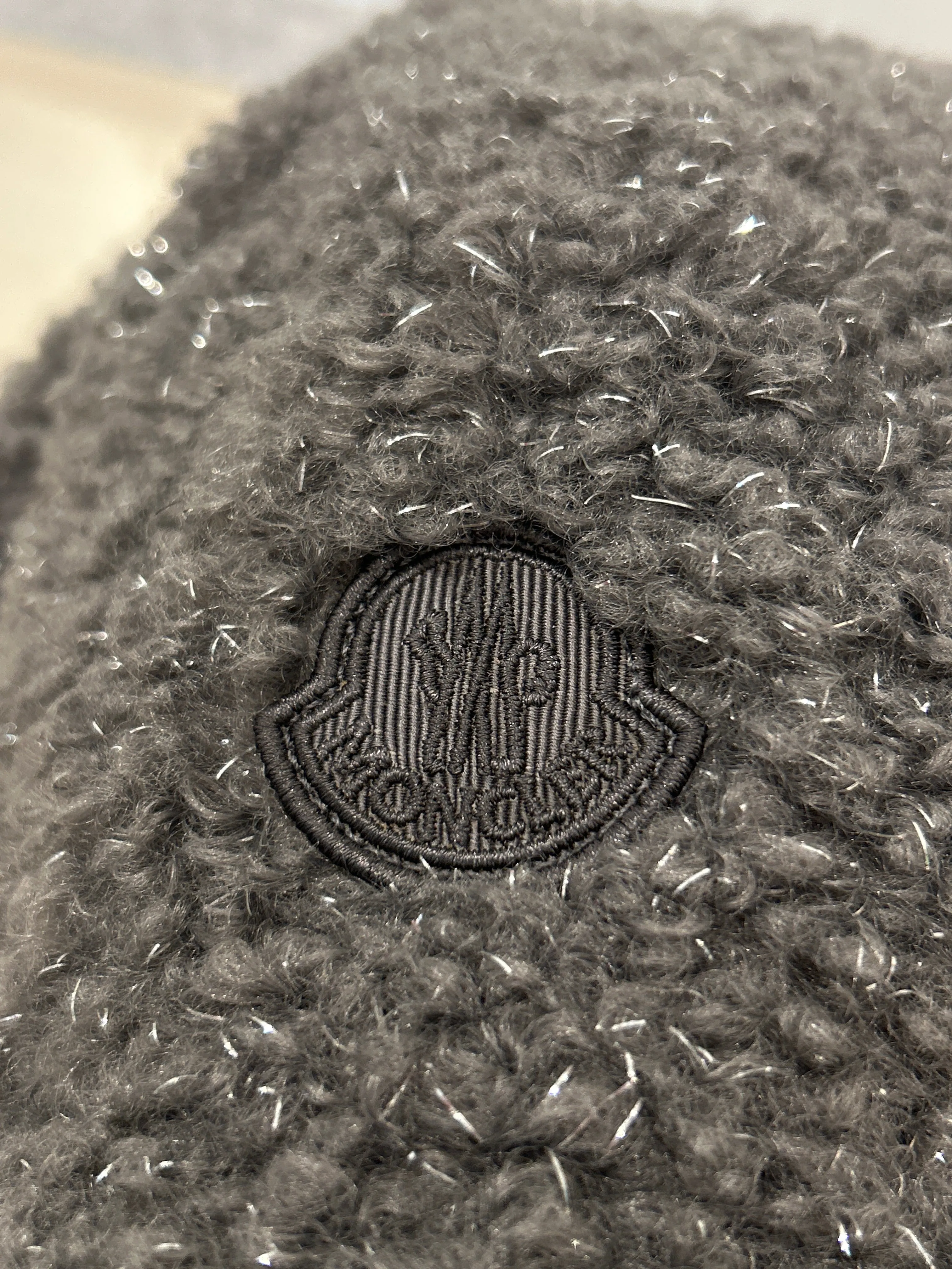 Moncler Grey Faux Fur Baseball Hat
