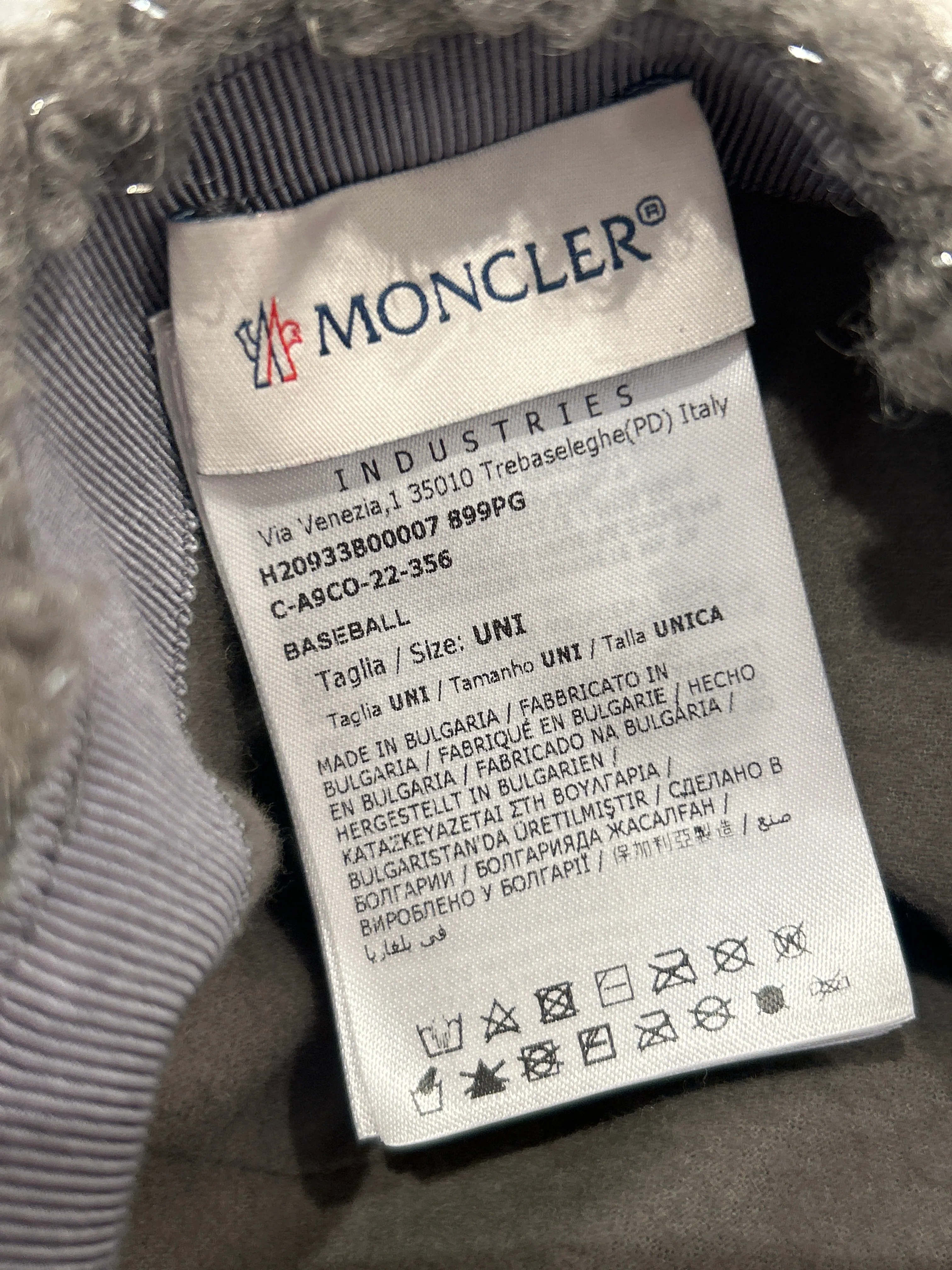 Moncler Grey Faux Fur Baseball Hat