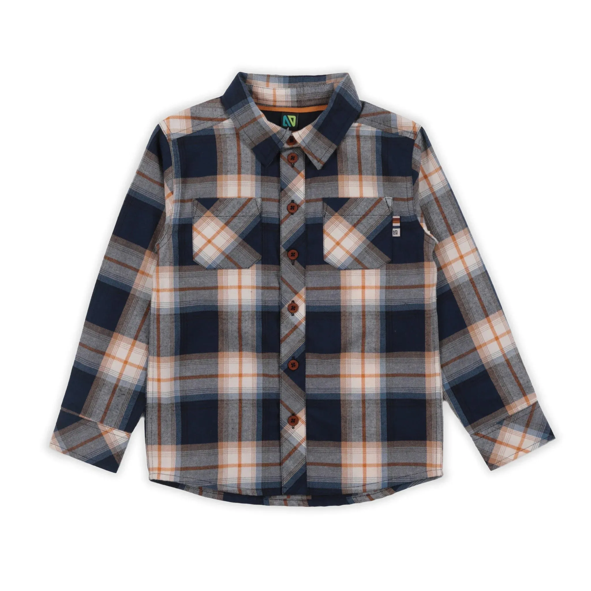 NANÖ Ivory & Navy Plaid Shirt