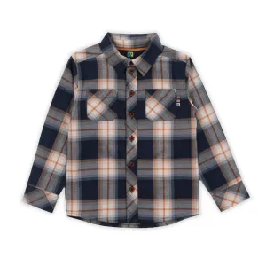 NANÖ Ivory & Navy Plaid Shirt