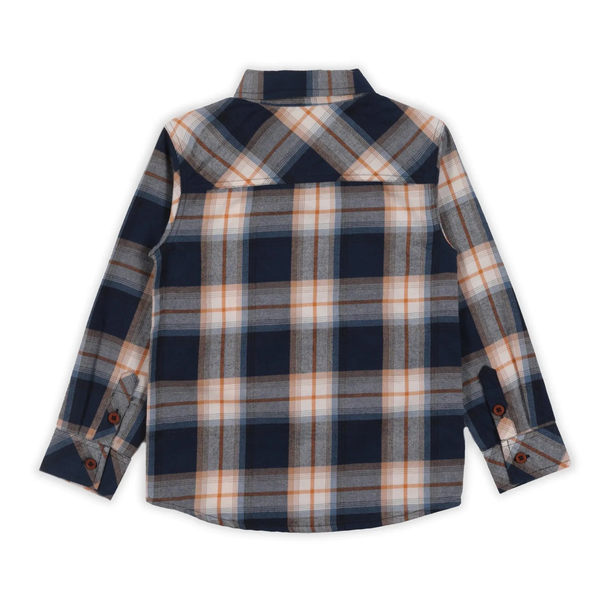 NANÖ Ivory & Navy Plaid Shirt