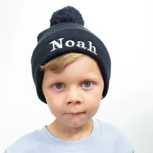 Navy Personalised Pom Beanie Hat