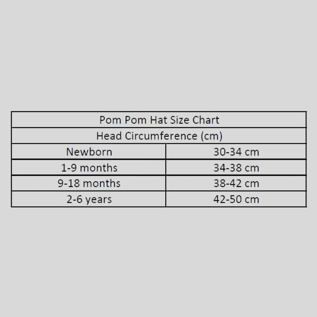 Newborn Baby Pom Hat - White Grey- Double Pom - First Size