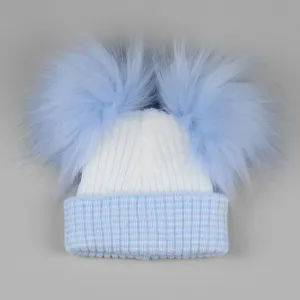 Newborn Pom Hat - Double Pom - First Size Baby Hat