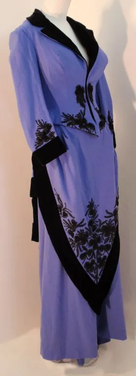 NOLAN MILLER  Purple and Black Lace Poker Alice Costume, Skirt Set