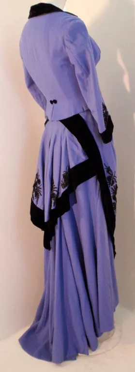 NOLAN MILLER  Purple and Black Lace Poker Alice Costume, Skirt Set