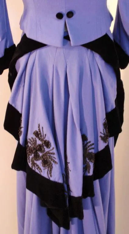 NOLAN MILLER  Purple and Black Lace Poker Alice Costume, Skirt Set