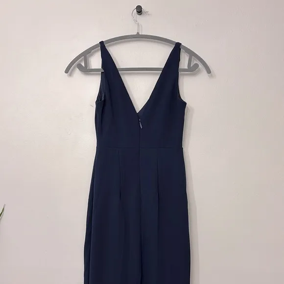 NWOT Lulus Melora Navy Blue V neck A line Sleeveless Maxi Dress