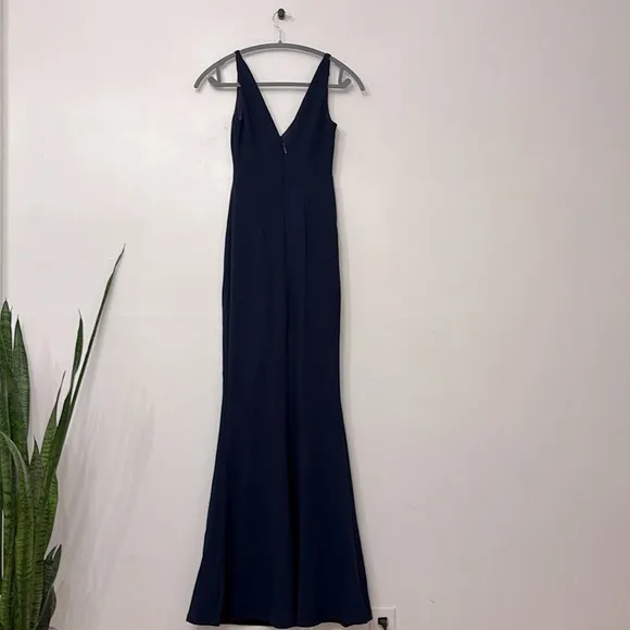 NWOT Lulus Melora Navy Blue V neck A line Sleeveless Maxi Dress