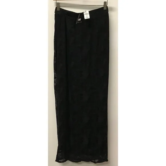 NWT LF Pippa Lynn Black Lace Stretch Maxi Skirt