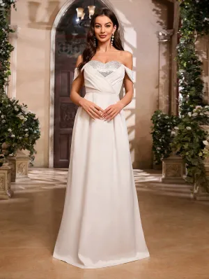 Off Shoulder Sleeveless Elegant Maxi Bodycon Dress HB00391