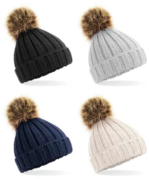 Oh Dorothy Infant & Junior Fur Pom Pom Chunky Beanie - 5 colours available
