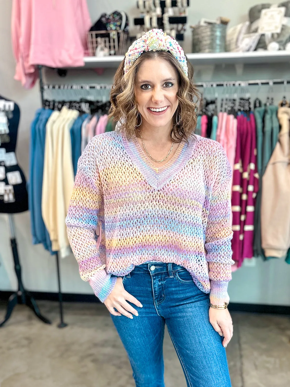 Ollie Open Knit Crochet Sweater