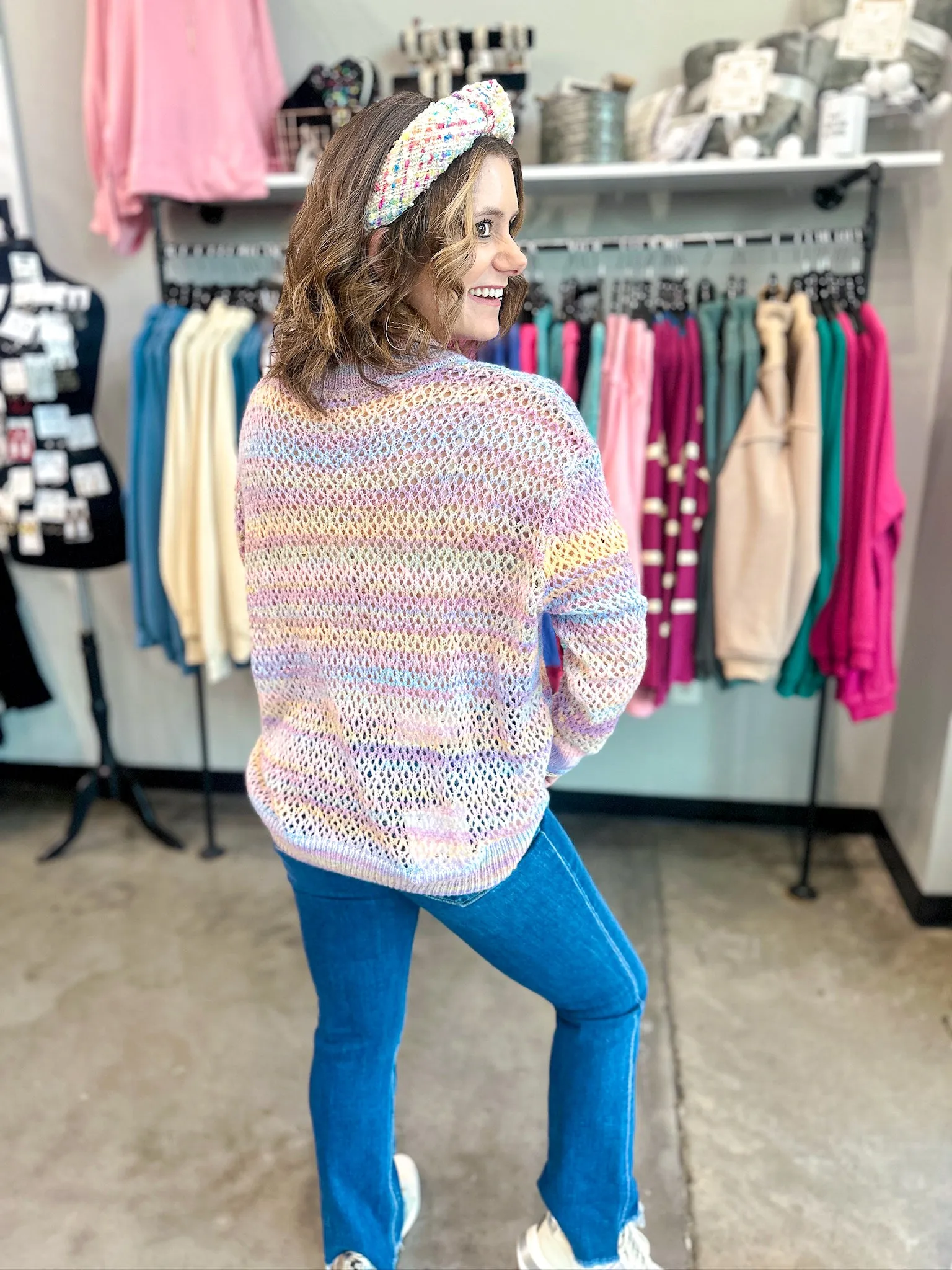 Ollie Open Knit Crochet Sweater