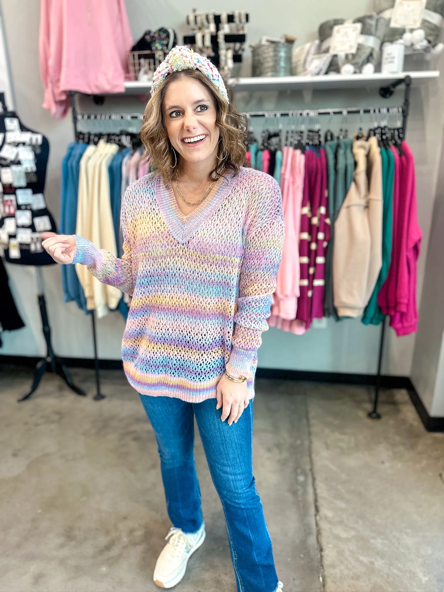 Ollie Open Knit Crochet Sweater