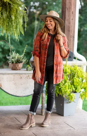 Orange Custom Hand Patchwork Flannel