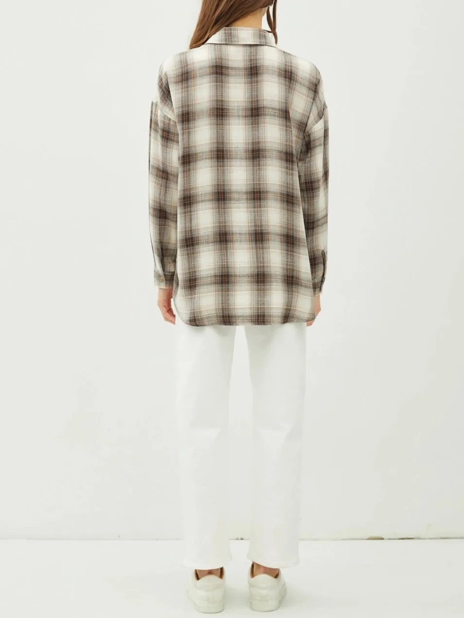 Oversize Flannel Buttondown - Charcoal FINAL SALE