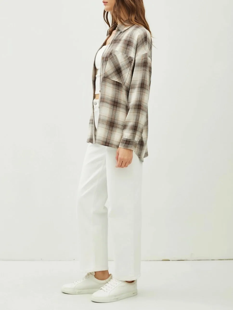 Oversize Flannel Buttondown - Charcoal FINAL SALE